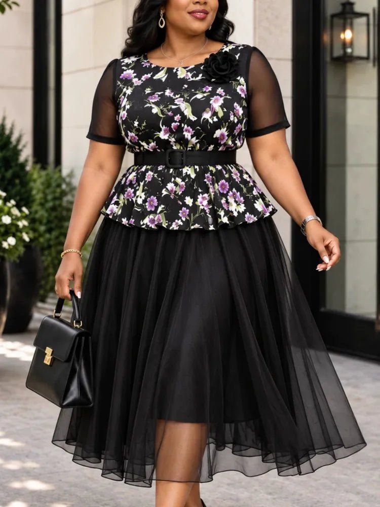 Women's Black Modest Kaftan Midi Dress - Free Delivery Worldwide only at Flexi Africa