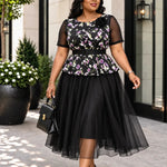 Women's Black Modest Kaftan Midi Dress - Free Delivery Worldwide only at Flexi Africa