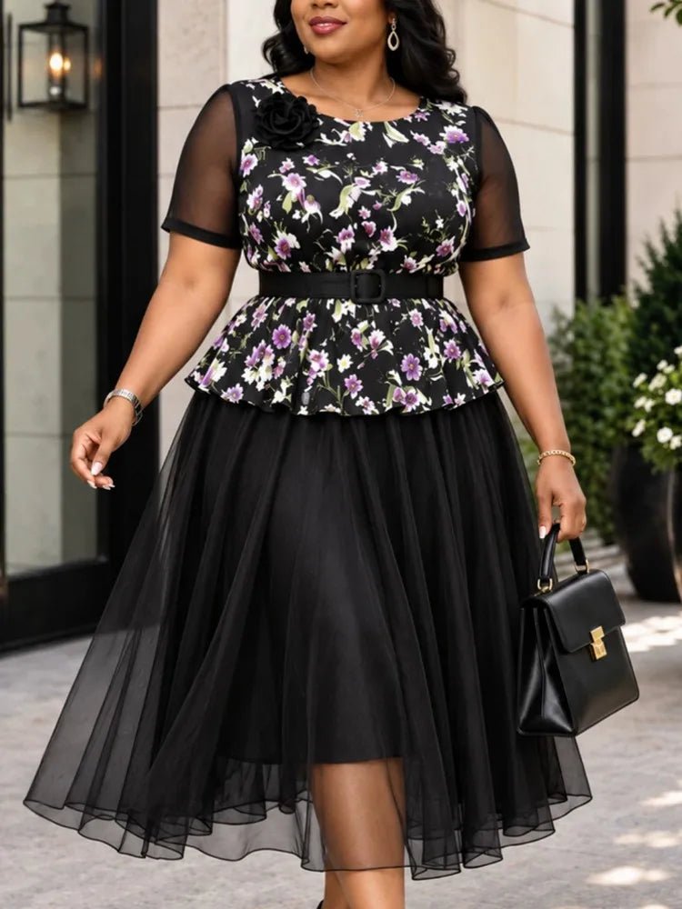 Women's Black Modest Kaftan Midi Dress - Free Delivery Worldwide only at Flexi Africa