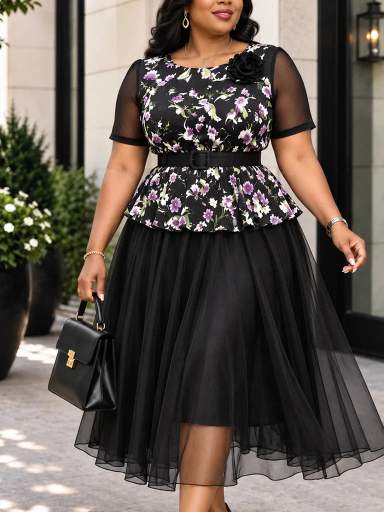 Women's Black Modest Kaftan Midi Dress - Free Delivery Worldwide only at Flexi Africa