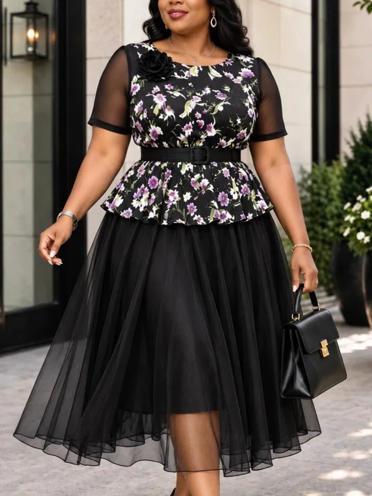Women's Black Modest Kaftan Midi Dress - Free Delivery Worldwide only at Flexi Africa