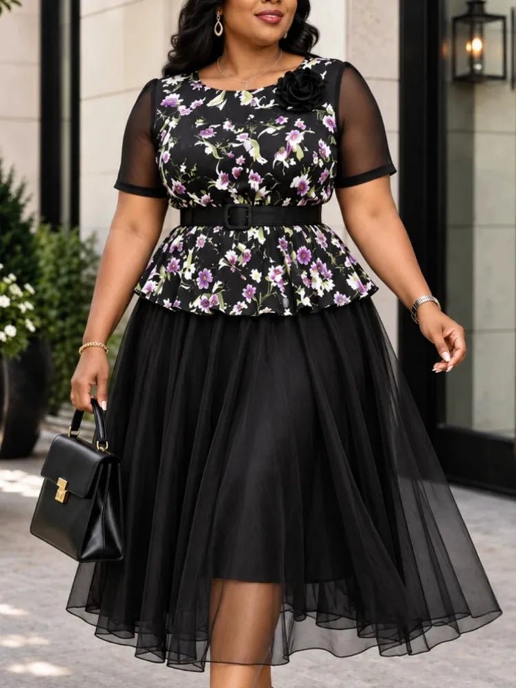 Women's Black Modest Kaftan Midi Dress - Free Delivery Worldwide only at Flexi Africa