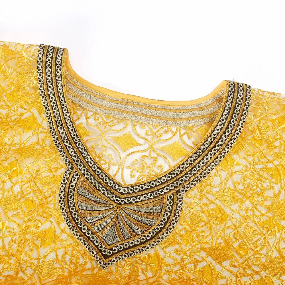 Women's Boubou-Style Dress & Headscarf Ensemble - Free Delivery Worldwide only at Flexi Africa