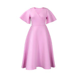 Women's Contrast Color V - Neck Bell Sleeve Dress – High Waist Flowy Maxi Dress - Free Delivery Worldwide only at Flexi Africa
