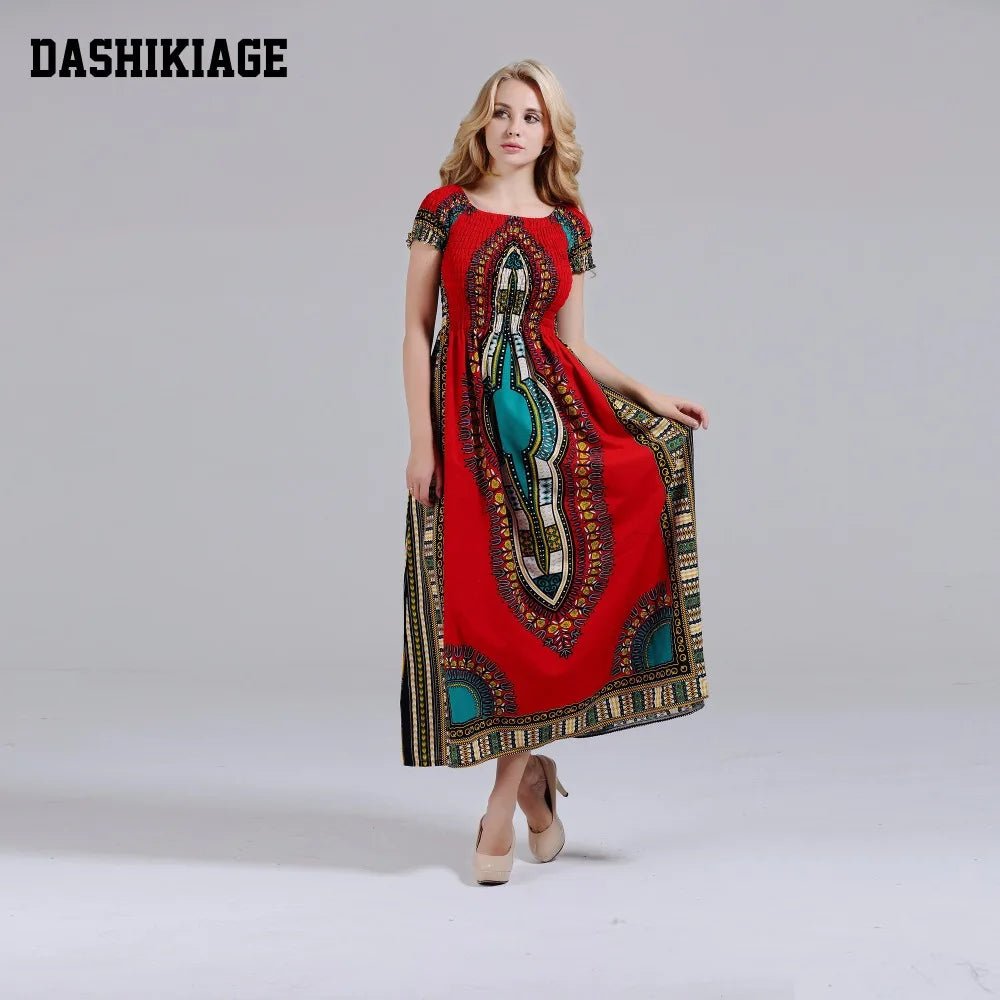 Women's Cotton African Print Maxi Dress