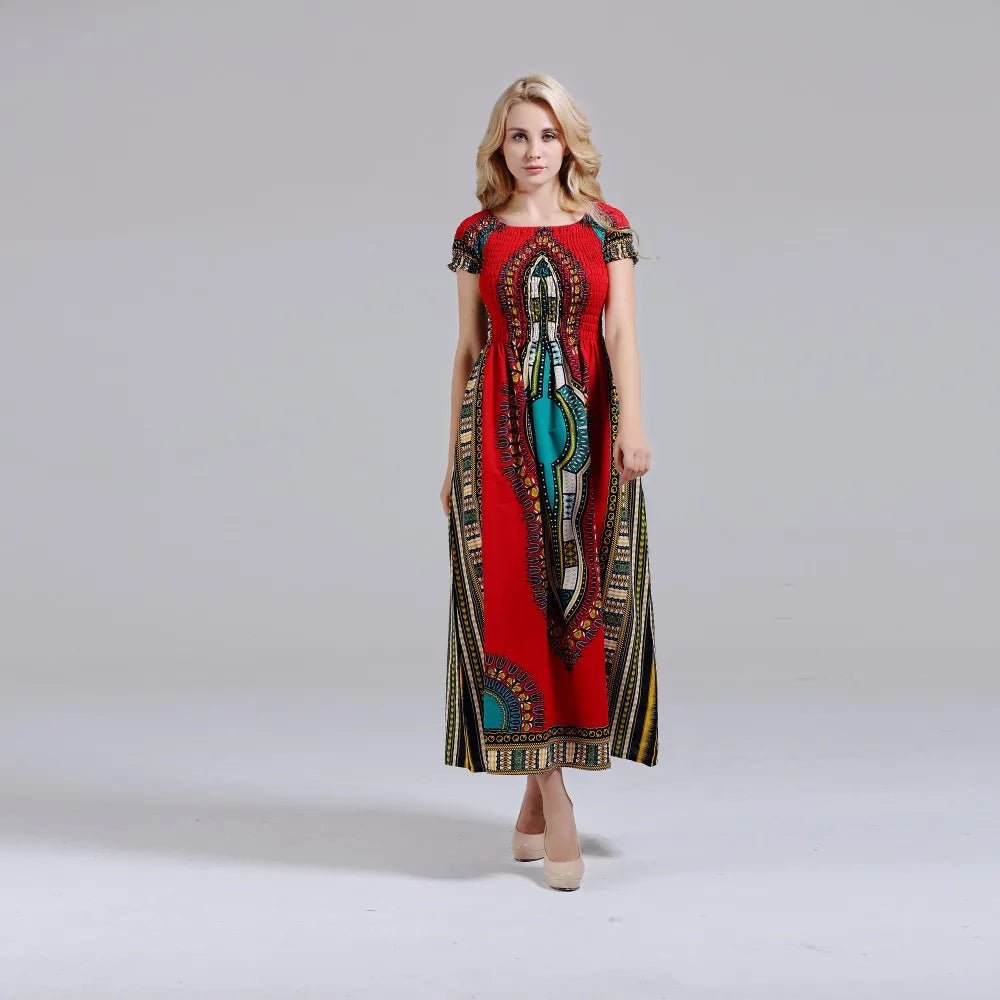 Women's Cotton African Print Maxi Dress – product view 2