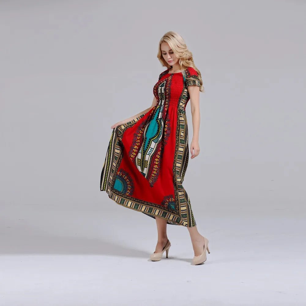 Women's Cotton African Print Maxi Dress – product view 3