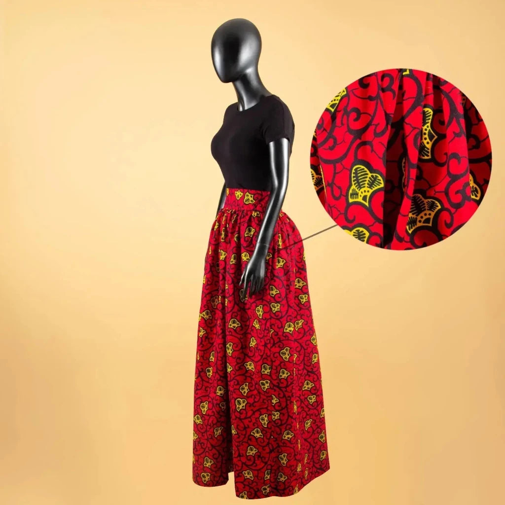Women's Cotton African Print Maxi Skirt – product view 3