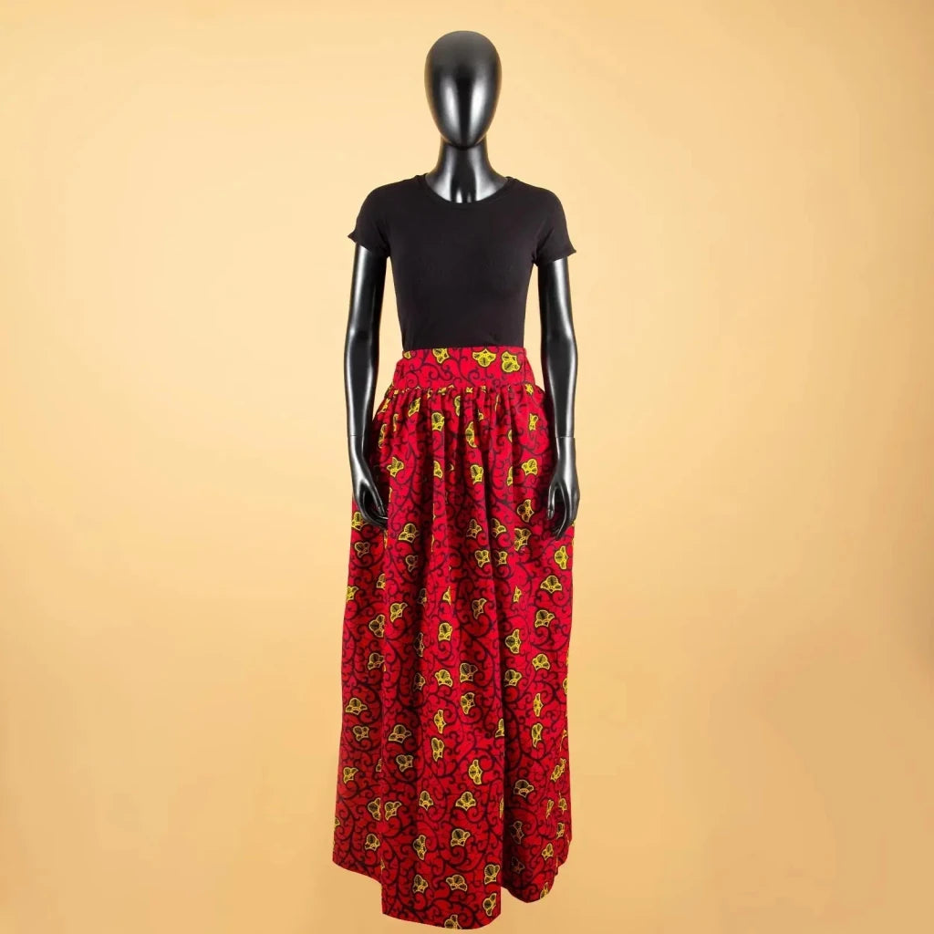 Women's Cotton African Print Maxi Skirt – product view 2