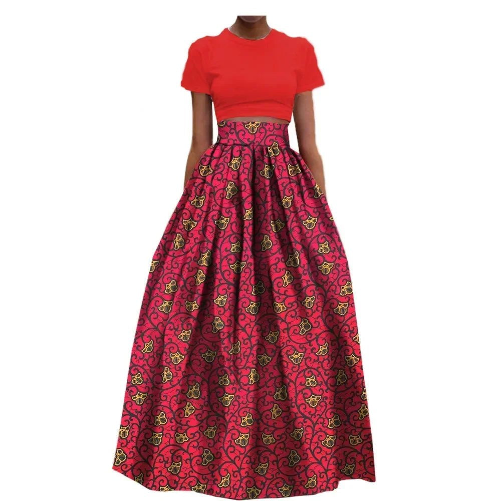 Women's Cotton African Print Maxi Skirt