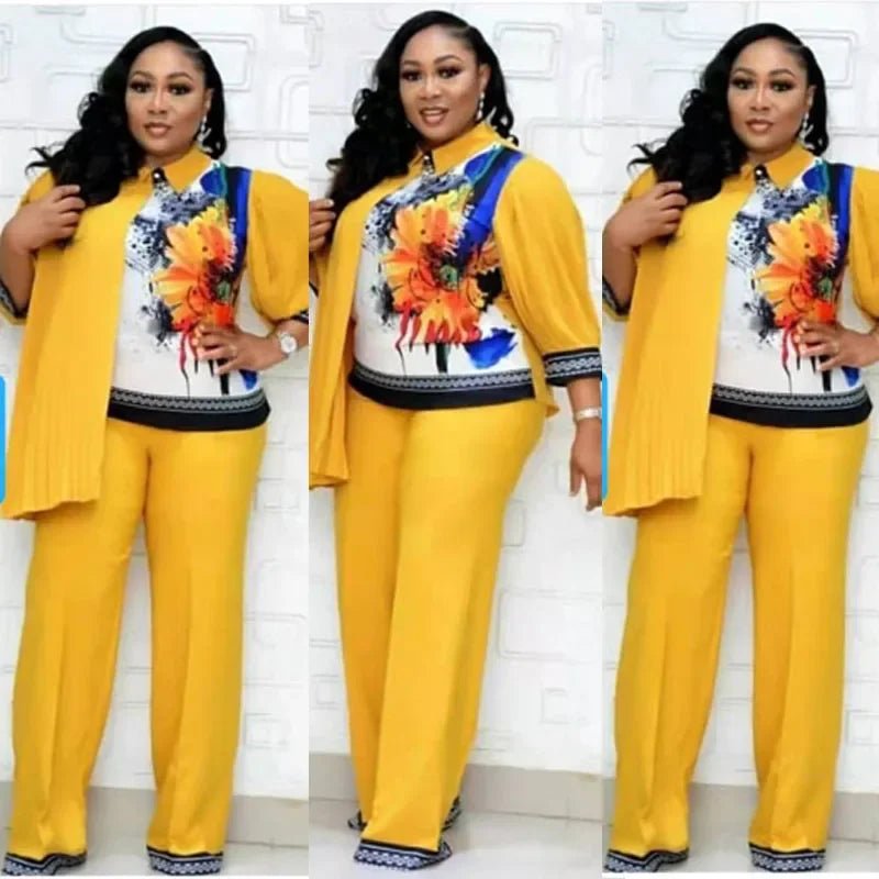 Women's Cotton Top and Wide-Leg Pants Set - Free Delivery Worldwide only at Flexi Africa