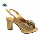 Women's Crystal Peep-Toe Slingback Heels & Bag Set – 9cm Square Heel – alternate view 17
