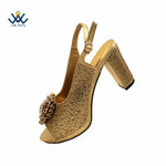 Women's Crystal Peep-Toe Slingback Heels & Bag Set – 9cm Square Heel – alternate view 15