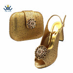 Women's Crystal Peep-Toe Slingback Heels & Bag Set – 9cm Square Heel – alternate view 11