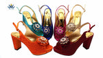 Women's Crystal Peep-Toe Slingback Heels & Bag Set – 9cm Square Heel – alternate view 61