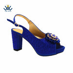Women's Crystal Peep-Toe Slingback Heels & Bag Set – 9cm Square Heel – alternate view 58