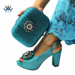 Women's Crystal Peep-Toe Slingback Heels & Bag Set – 9cm Square Heel – alternate view 65