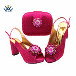Women's Crystal Peep-Toe Slingback Heels & Bag Set – 9cm Square Heel – alternate view 22