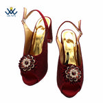 Women's Crystal Peep-Toe Slingback Heels & Bag Set – 9cm Square Heel – alternate view 41