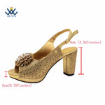 Women's Crystal Peep-Toe Slingback Heels & Bag Set – 9cm Square Heel – alternate view 16