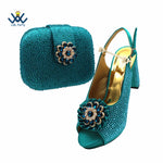 Women's Crystal Peep-Toe Slingback Heels & Bag Set – 9cm Square Heel – alternate view 48