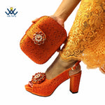 Women's Crystal Peep-Toe Slingback Heels & Bag Set – 9cm Square Heel – alternate view 29