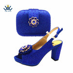 Women's Crystal Peep-Toe Slingback Heels & Bag Set – 9cm Square Heel – alternate view 55