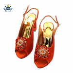 Women's Crystal Peep-Toe Slingback Heels & Bag Set – 9cm Square Heel – alternate view 33