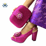 Women's Crystal Peep-Toe Slingback Heels & Bag Set – 9cm Square Heel – alternate view 68