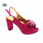 Women's Crystal Peep-Toe Slingback Heels & Bag Set – 9cm Square Heel – alternate view 26