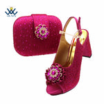 Women's Crystal Peep-Toe Slingback Heels & Bag Set – 9cm Square Heel – alternate view 24