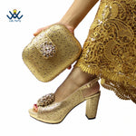 Women's Crystal Peep-Toe Slingback Heels & Bag Set – 9cm Square Heel – alternate view 8