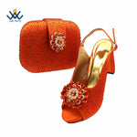 Women's Crystal Peep-Toe Slingback Heels & Bag Set – 9cm Square Heel – alternate view 32