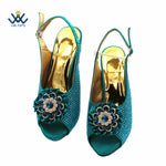 Women's Crystal Peep-Toe Slingback Heels & Bag Set – 9cm Square Heel – alternate view 49