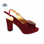 Women's Crystal Peep-Toe Slingback Heels & Bag Set – 9cm Square Heel – alternate view 42