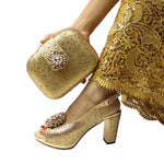 Women's Crystal Peep-Toe Slingback Heels & Bag Set – 9cm Square Heel – alternate view 72