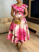 Women's Dashiki-Inspired Printed Midi Dress - Free Delivery Worldwide only at Flexi Africa