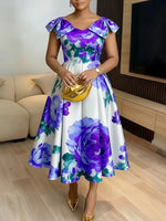 Women's Dashiki-Inspired Printed Midi Dress - Free Delivery Worldwide only at Flexi Africa