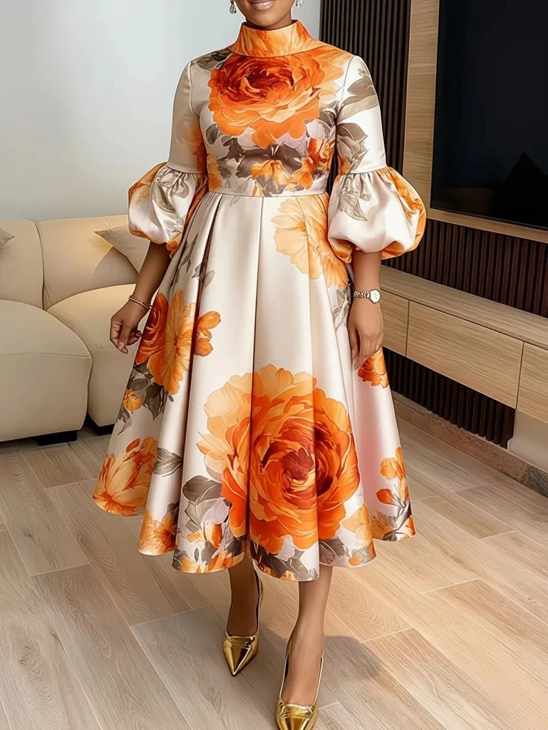 Women's Dashiki-Inspired Printed Midi Dress - Free Delivery Worldwide only at Flexi Africa