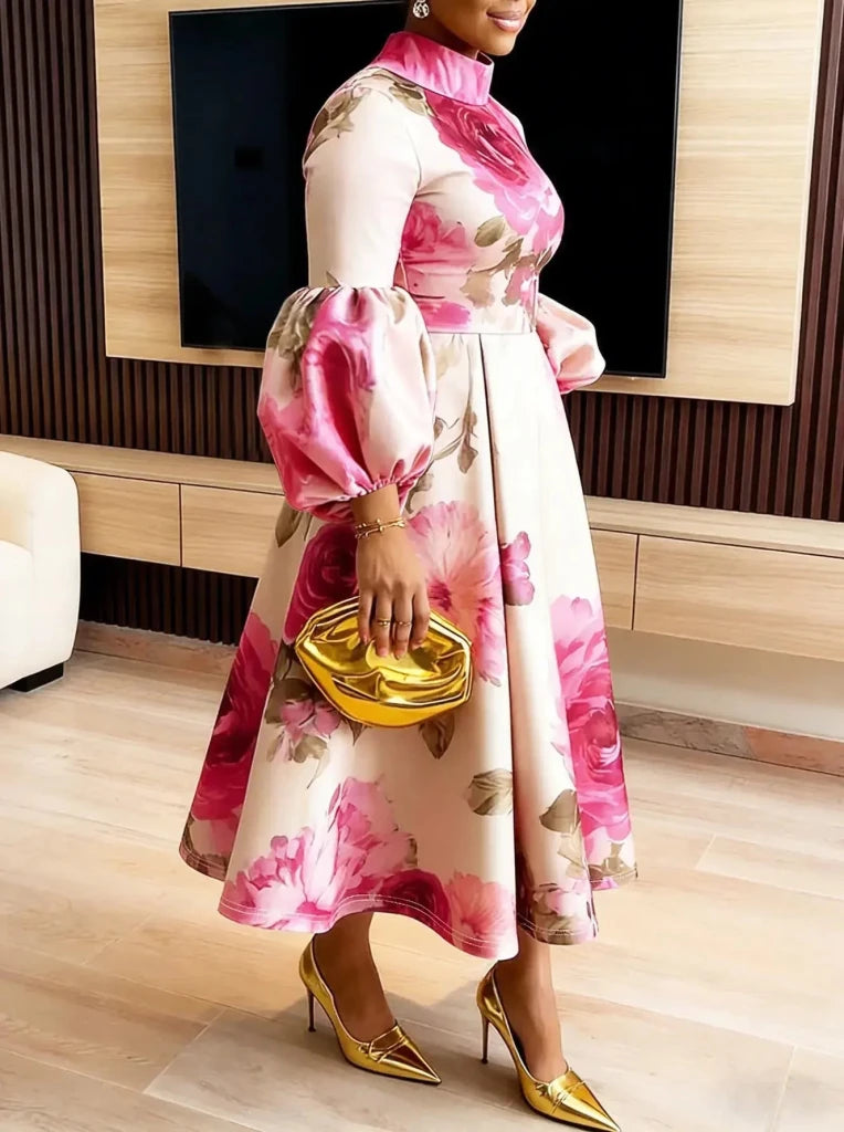 Women's Dashiki-Inspired Printed Midi Dress - Free Delivery Worldwide only at Flexi Africa