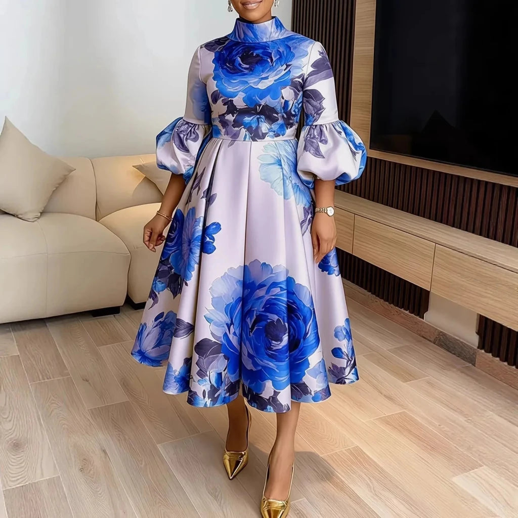 Women's Dashiki-Inspired Printed Midi Dress - Free Delivery Worldwide only at Flexi Africa