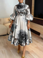 Women's Dashiki-Inspired Printed Midi Dress - Free Delivery Worldwide only at Flexi Africa