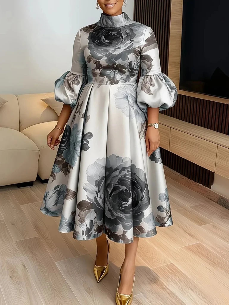 Women's Dashiki-Inspired Printed Midi Dress - Free Delivery Worldwide only at Flexi Africa