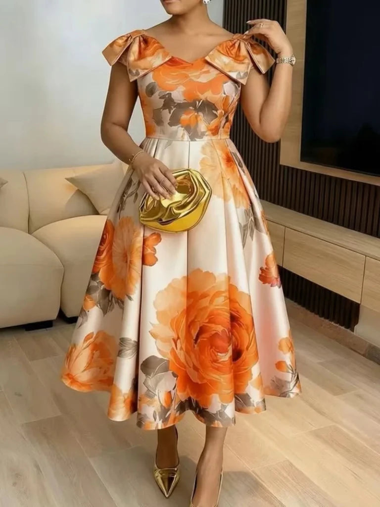 Women's Dashiki-Inspired Printed Midi Dress - Free Delivery Worldwide only at Flexi Africa