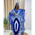 Women's Dress African National Style Retro Long Burqa Gauze Print with Headscarf Dress - Free Delivery only at Flexi Africa