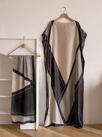 Women’s Elegant African Printed Silk Kaftan Summer Dress - Free Delivery Worldwide only at Flexi Africa