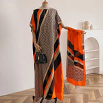 Women’s Elegant African Printed Silk Kaftan Summer Dress - Free Delivery Worldwide only at Flexi Africa
