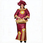 Women's Embroidered Long Dress & Scarf - Free Delivery Worldwide only at Flexi Africa