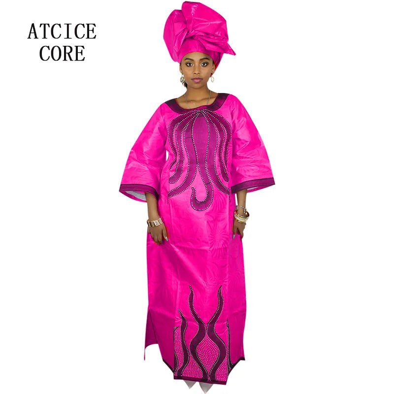 Women's Embroidered Maxi Dress & Scarf - Free Delivery Worldwide only at Flexi Africa
