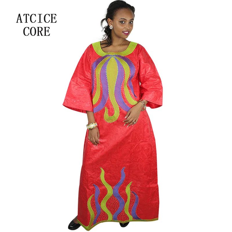 Women's Embroidered Maxi Dress & Scarf - Free Delivery Worldwide only at Flexi Africa